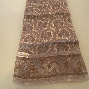 Vintage  Liz Claibourne Neutral Paisley Silk Scarf